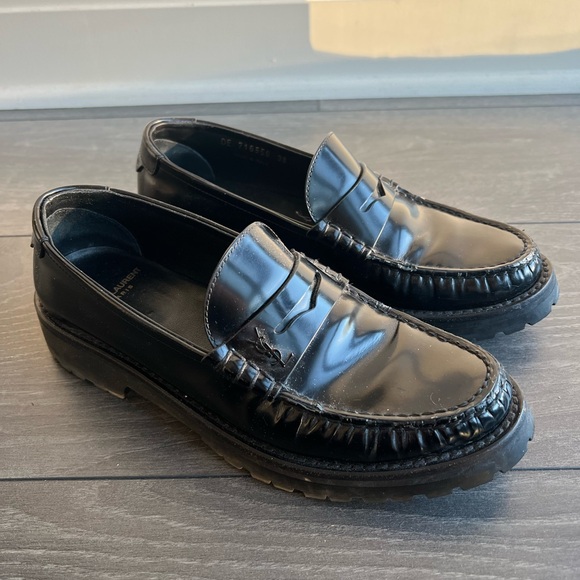 Saint Laurent
Le Loafer Monogram Leather Penny Slippers - Picture 1 of 9